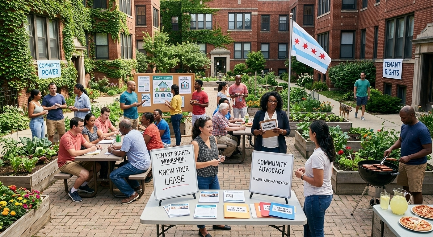 a neighborhood gathering about renter's rights